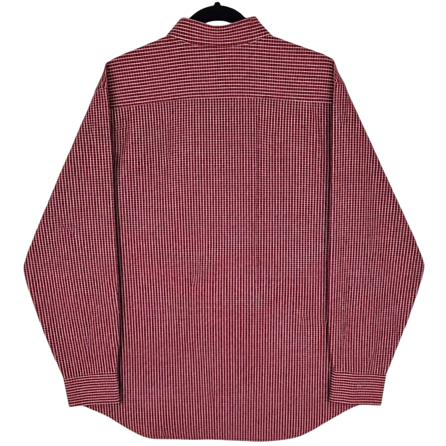 DKNY Red Checkered Dress Shirt Size L