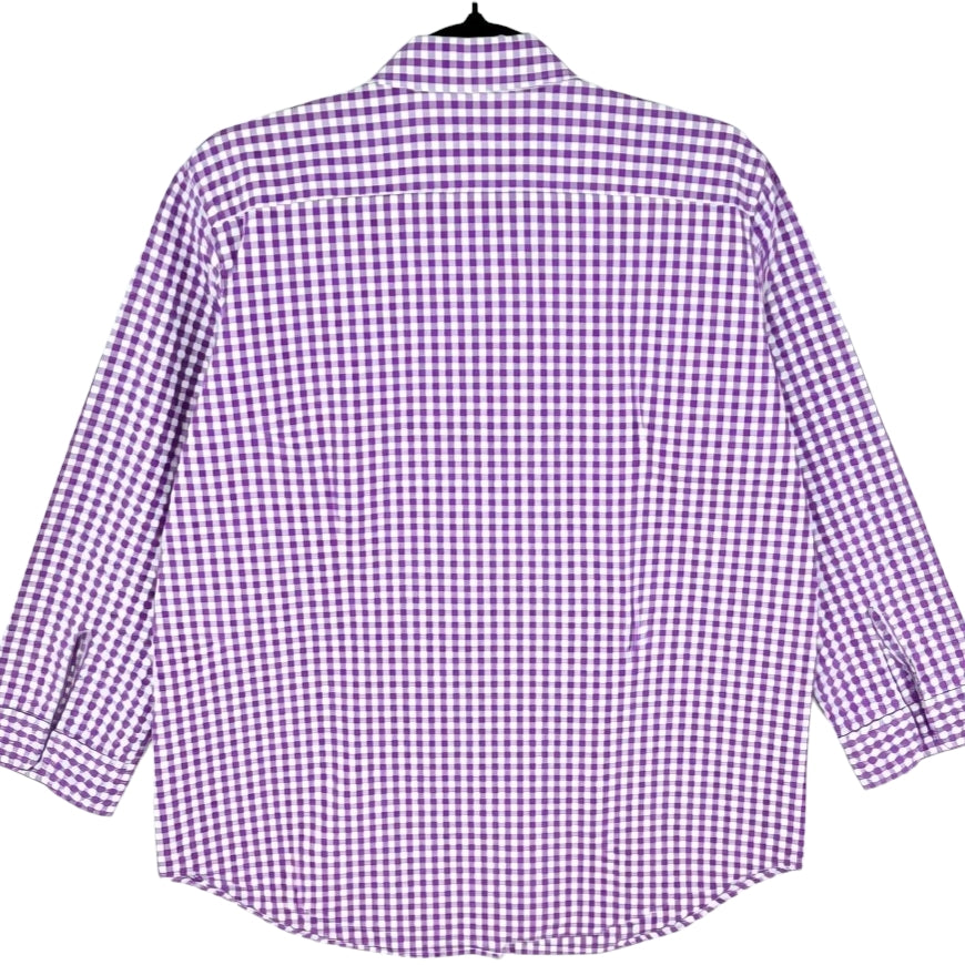 Vintage Ralph Lauren Green Label Womens Purple Checkered Button Shirt Size L