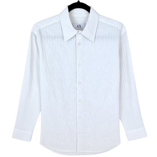 Armani Exchange White Slim Textured Dress Shirt Size S