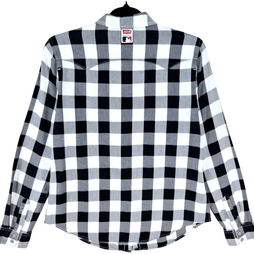 Levis MLB Chicago White Sox Womens Black Checkered Button Shirt Size S