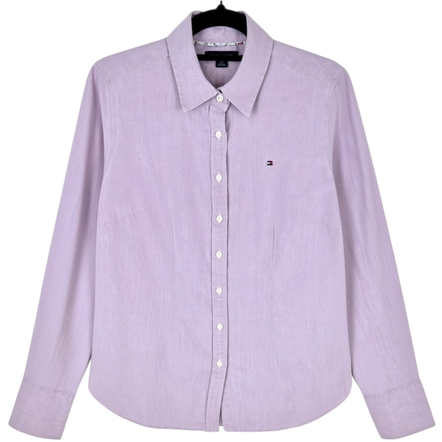 Tommy Hilfiger Womens Light Purple Long Sleeve Button Shirt Size S