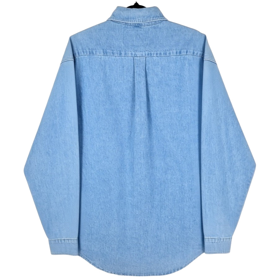 Vintage Hard Rock Hotel Las Vegas 90's Blue Long Sleeve Button Denim Shirt Size M