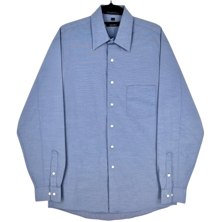 DKNY Steel Blue 100% Cotton Dress Shirt Size M