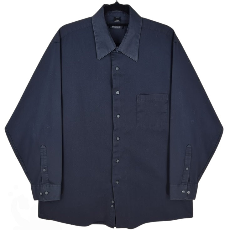 DKNY Black 100% Cotton Dress Shirt Size L