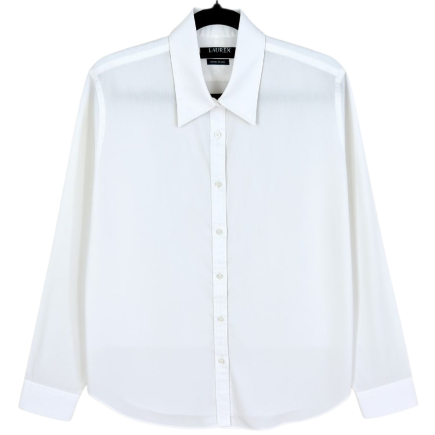 Ralph Lauren Green Label Womens White Non Iron Dress Shirt Size L