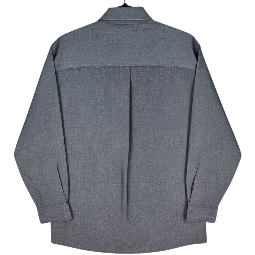 DKNY Dark Grey 80's 2 Ply Dress Shirt Size L