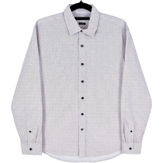 Michael Kors White & Red Spotted Classic Fit Dress Shirt Size S