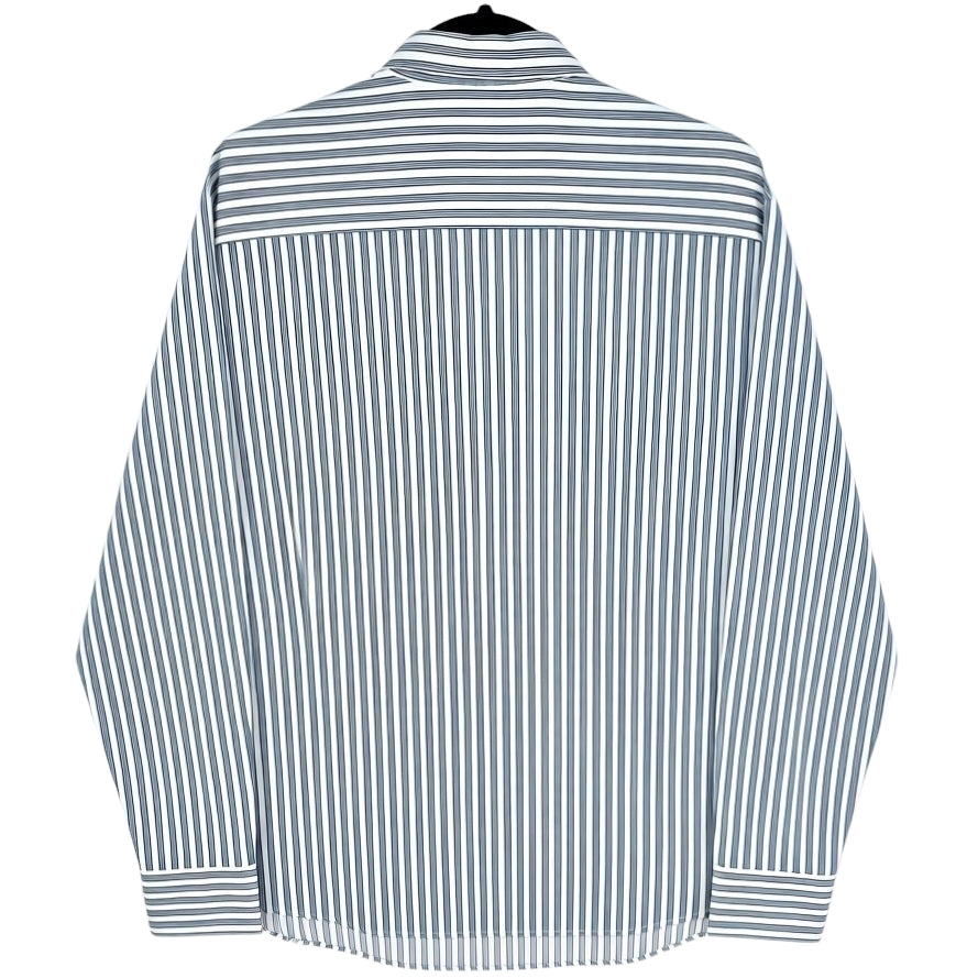 Armani Jeans White & Blue Slim Striped Dress Shirt Size XL