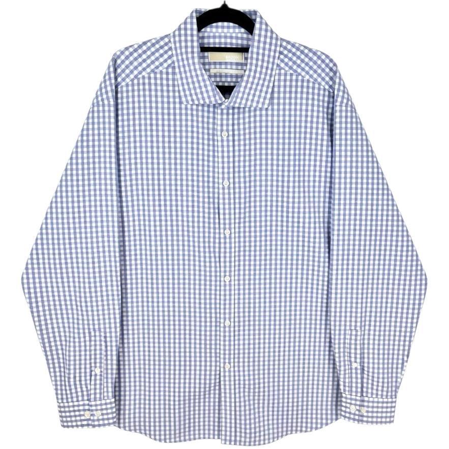 Michael Kors Purple Checkered Slim Fit Non Iron Dress Shirt Size 2XL