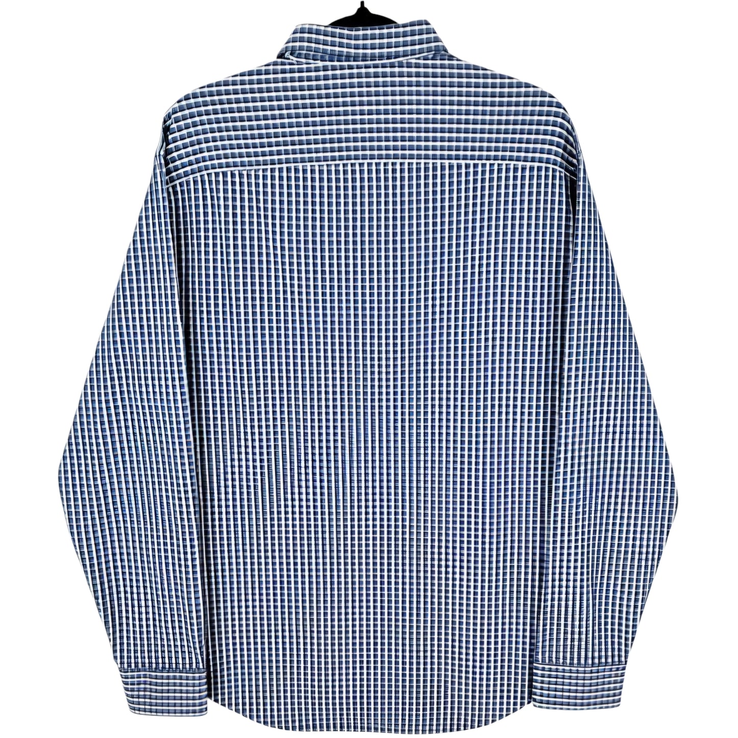 Armani Collezioni Blue & Grey Checkered Dress Shirt Size M