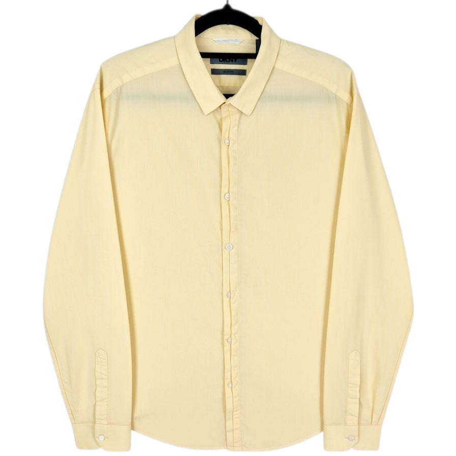 DKNY Yellow Slim Fit Dress Shirt Size M