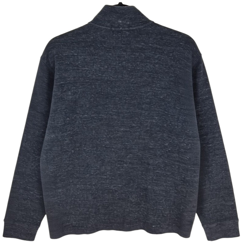 Polo Ralph Lauren Dark Grey Quarter Zip Estate Rib Knit Sweater Size M