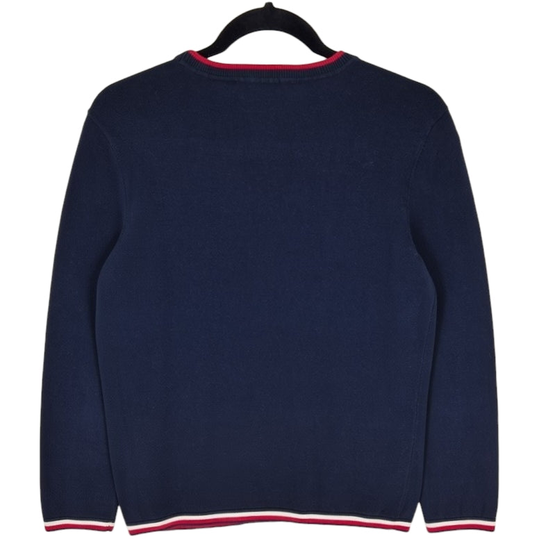 Tommy Hilfiger Womens Dark Blue Diamante Crewneck Knit Sweater Size M