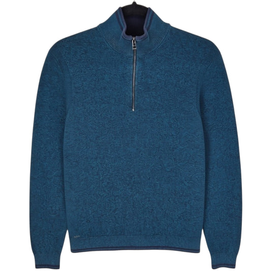 Michael Kors Dark Green Quarter Zip Knit Sweater Size M