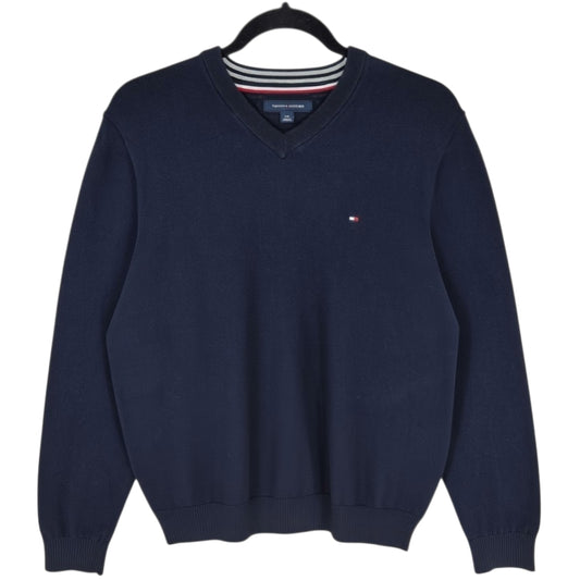 Tommy Hilfiger Dark Blue V Neck Knit Sweater Size L