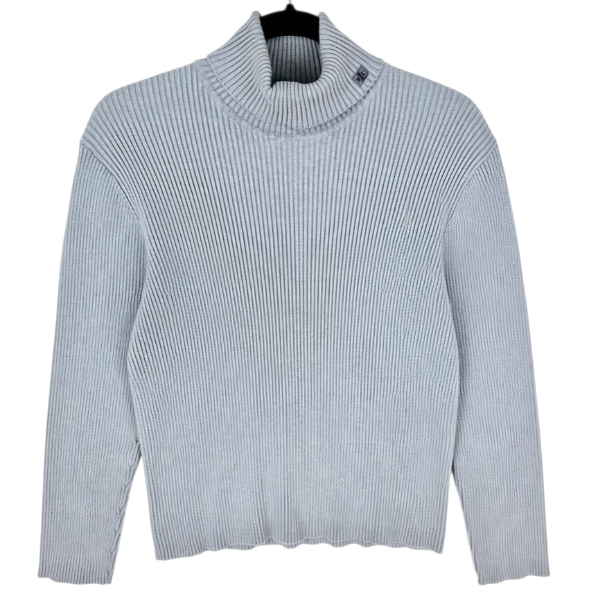 Vintage Ralph Lauren Green Label Womens Grey Turtle Knit Sweater Size XL