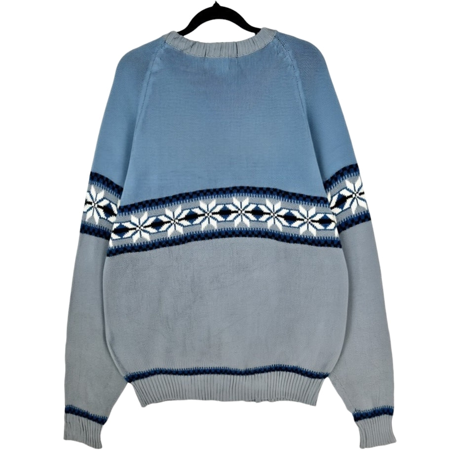 Vintage Wrangler 80's Steel Blue & Grey Acrylic Knit Sweater Size XL