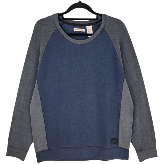 DKNY Jeans Blue & Grey Crewneck Knit Sweater Size L