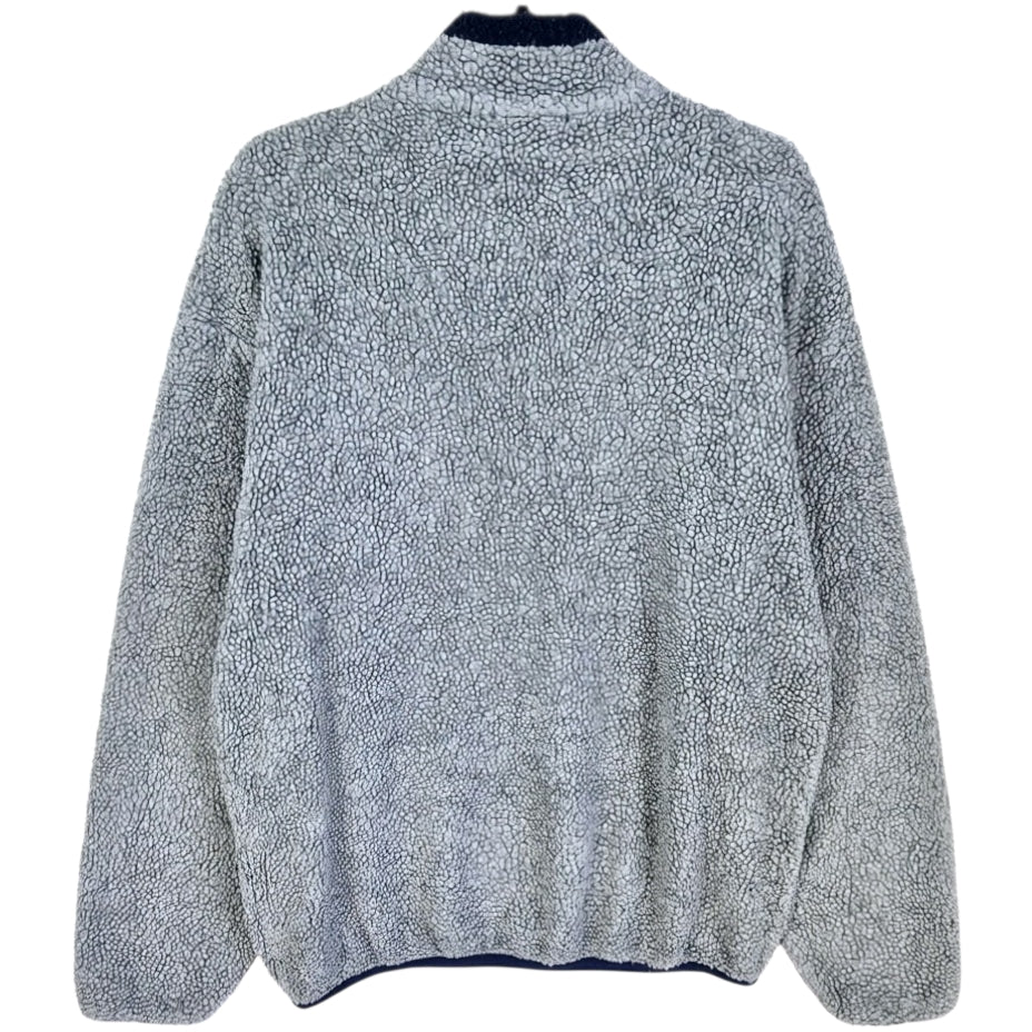 Vintage Nautica 90's Grey Sherpa Quarter Zip Fleece Jumper Size XL