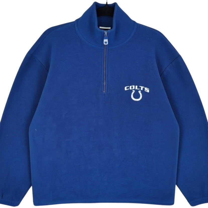 NFL Team Apparel Indianapolis Colts Blue Quarter Zip Fleece Jumper Size L