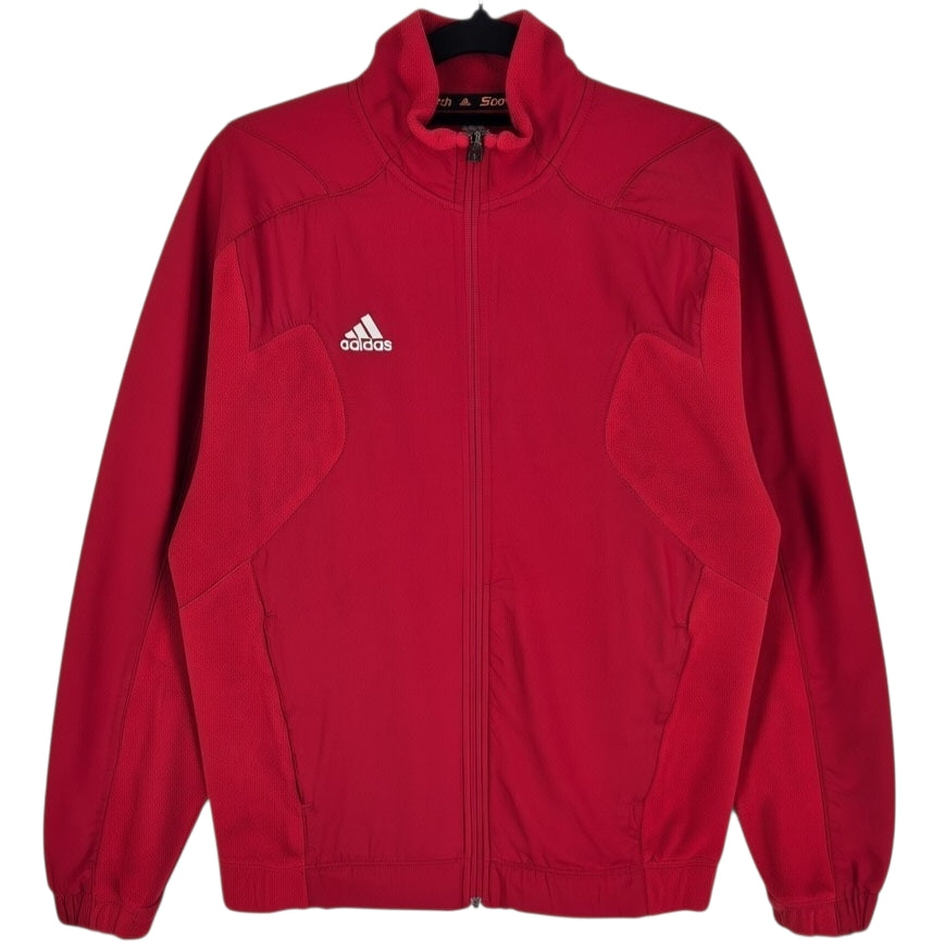 Vintage Adidas 2000's Red Lancer Field Hockey Full Zip Fleece Jumper Size S