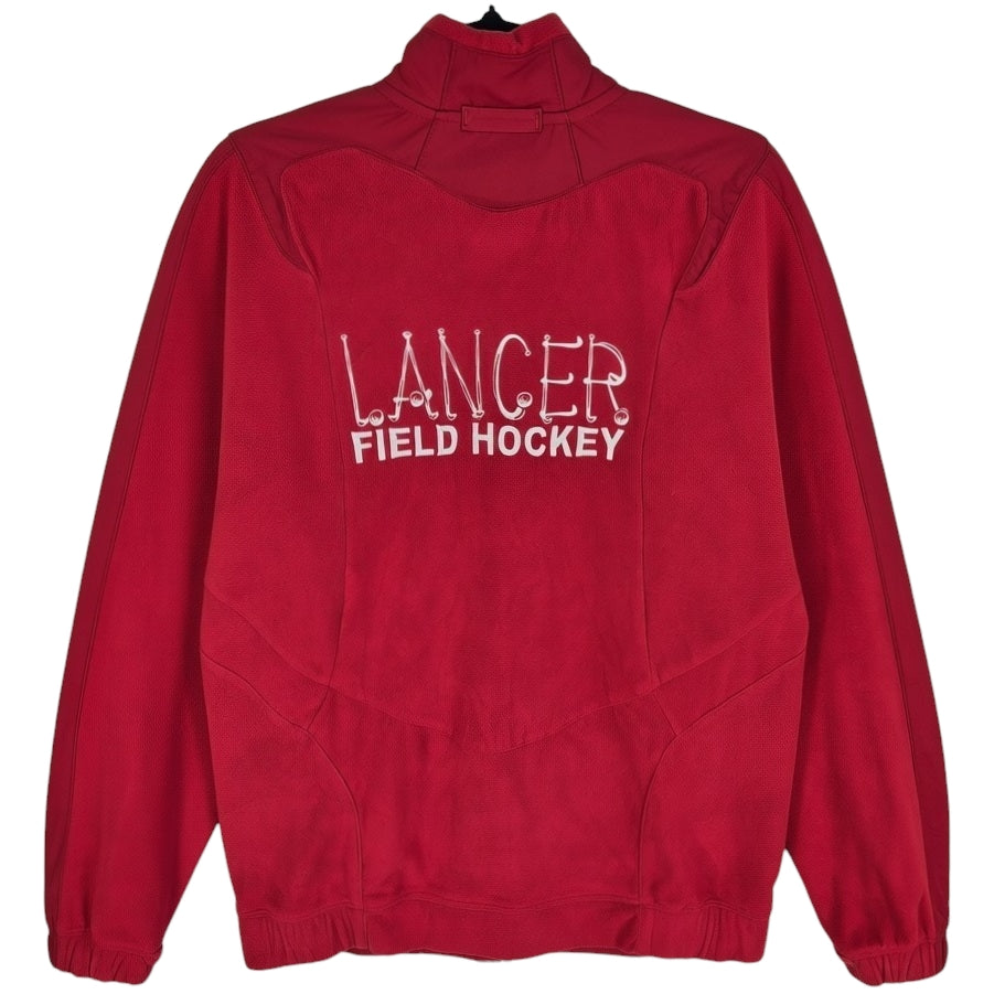 Vintage Adidas 2000's Red Lancer Field Hockey Full Zip Fleece Jumper Size S