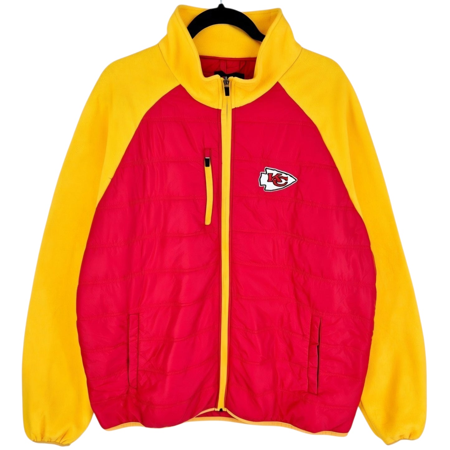 NFL Kansas City Chiefs Red & Yellow Padded Full Zip Fleece Jacket Size 2XL