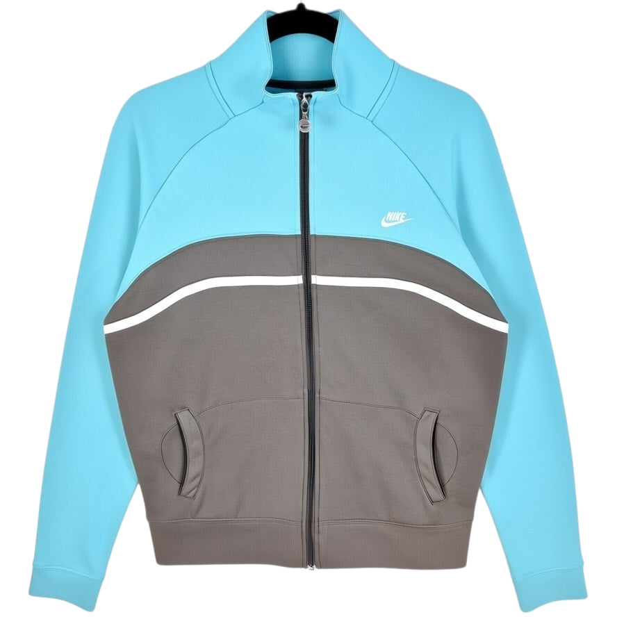 Vintage Nike 2000's Womens Light Blue & Grey Track Jacket Size L