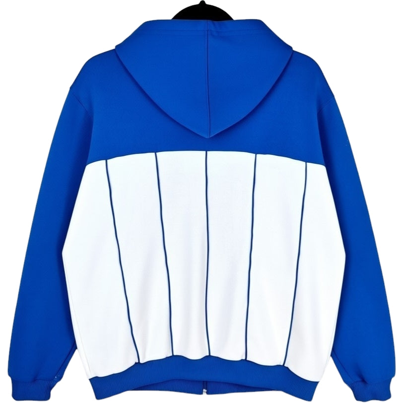 Adidas Blue & White Hooded Track Jacket Size L