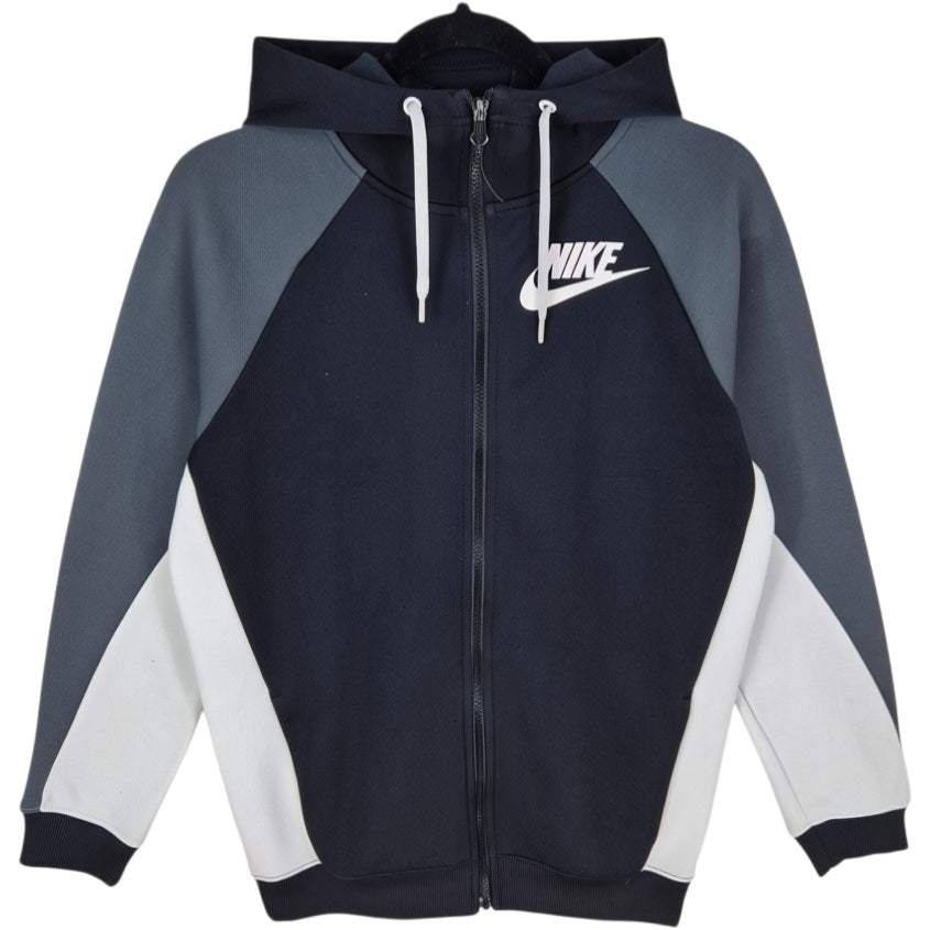 Nike Black White & Grey Hooded Track Jacket Size XS