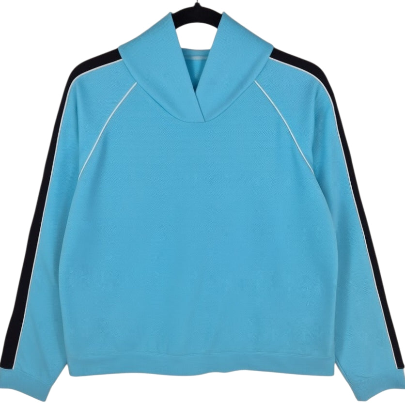 Vintage Reebok 2000's Womens Light Blue Hooded Track Jacket Size L