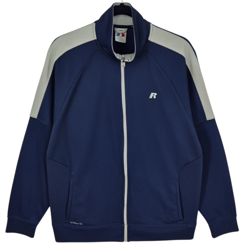 Vintage Russell Athletic Dark Blue Track Jacket Size M