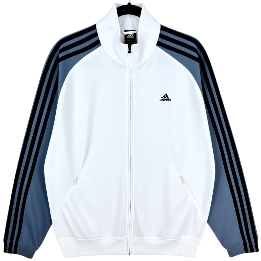 Vintage Adidas 2000's White & Grey Track Jacket Size M