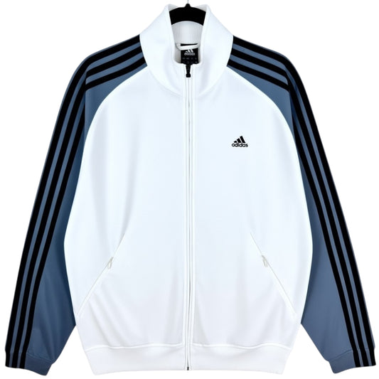 Vintage Adidas 2000's White & Grey Track Jacket Size M