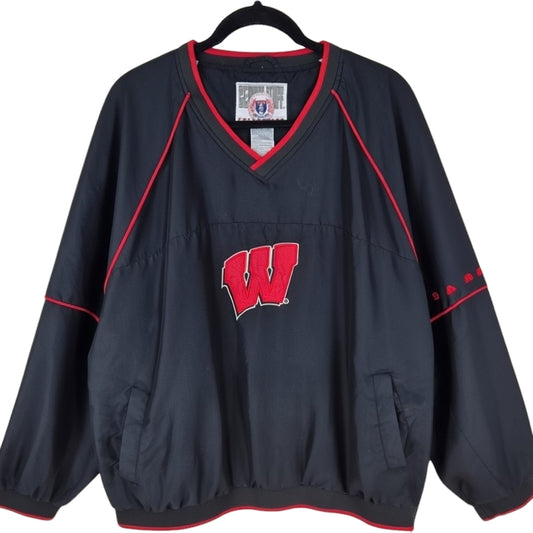 Vintage Wisconsin Badgers 90's Black Embroidered Jacket Size XL