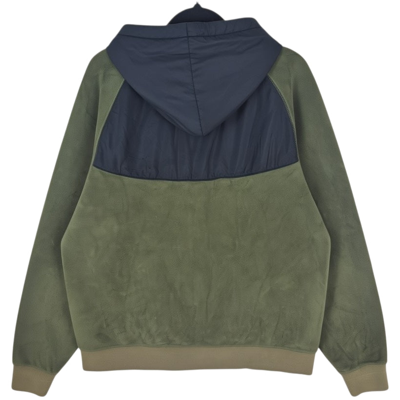 Nike Olive Green Embroidered Hooded Zip Fleece Jumper Size M