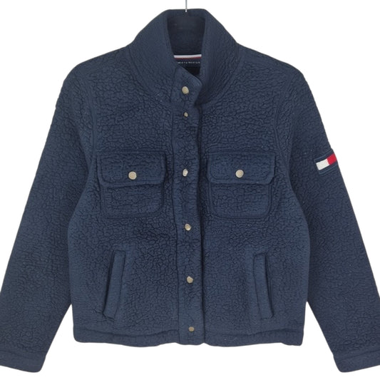Tommy Hilfiger Womens Dark Blue Button Fleece Jumper Size L