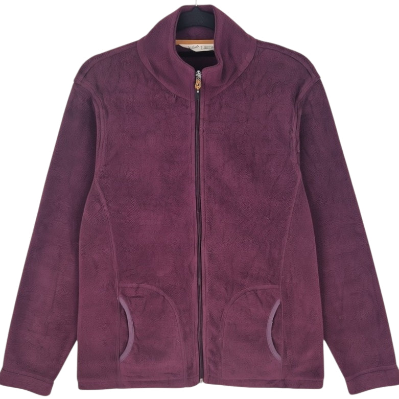 Woolrich Womens Burgundy Fleece Zip Jumper Size S