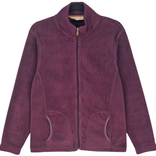 Woolrich Womens Burgundy Fleece Zip Jumper Size S