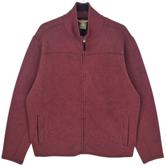 Timberland Burgundy Fleece Zip Jumper Size XL