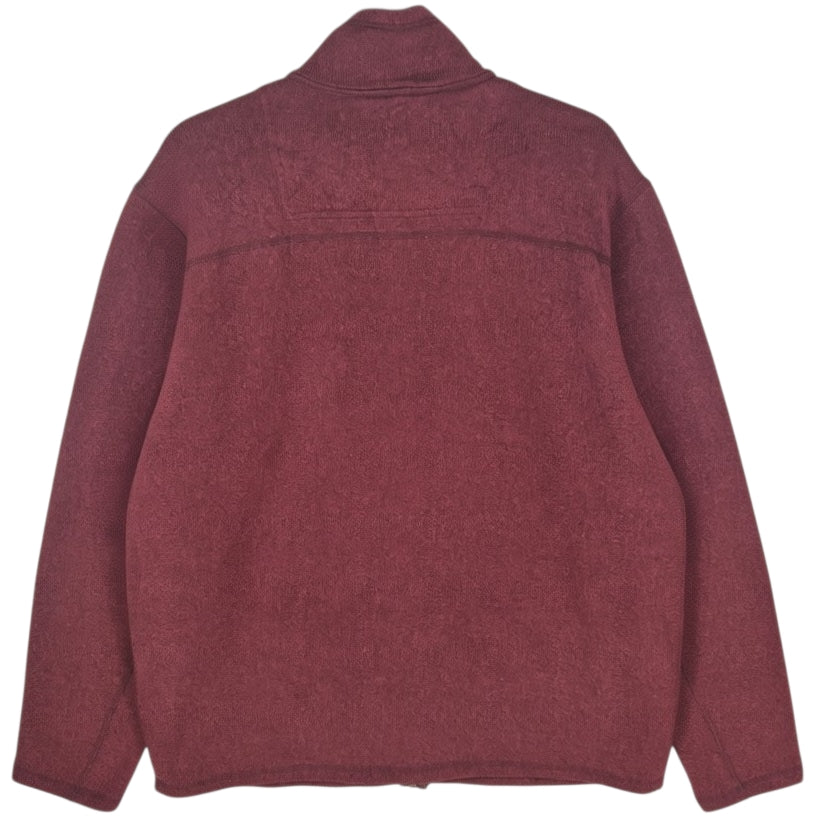 Timberland Burgundy Fleece Zip Jumper Size XL