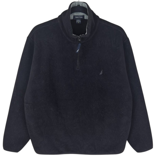Vintage Nautica Black Quarter Zip Fleece Jumper Size S