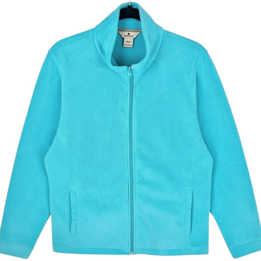 Woolrich Womens Aqua Blue Fleece Zip Jumper Size L
