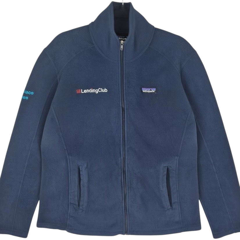 Patagonia Dark Blue Lending Womens Club Light Fleece Zip Jumper Size XL
