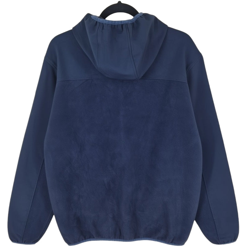 Reebok Dark Blue Hooded Hybrid Fleece Zip Jumper Size L