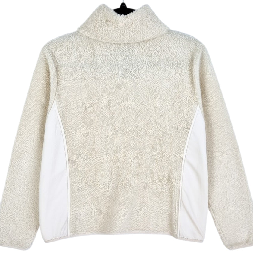 Ralph Lauren Green Label Womens Cream Brown Fleece Zip Jumper Size XL