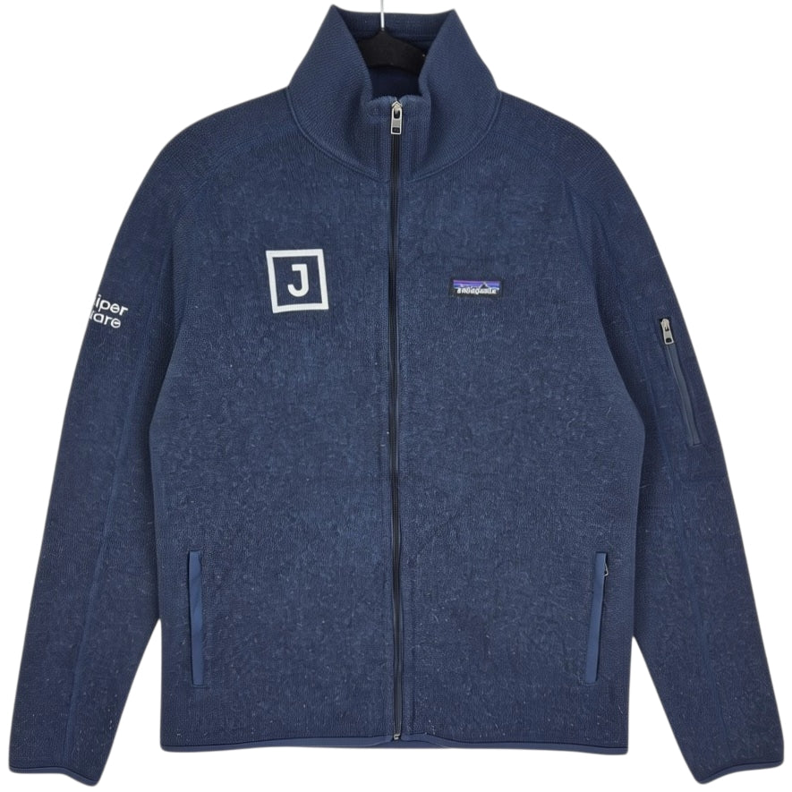 Patagonia Womens Dark Blue Fleece Zip Jumper Size L
