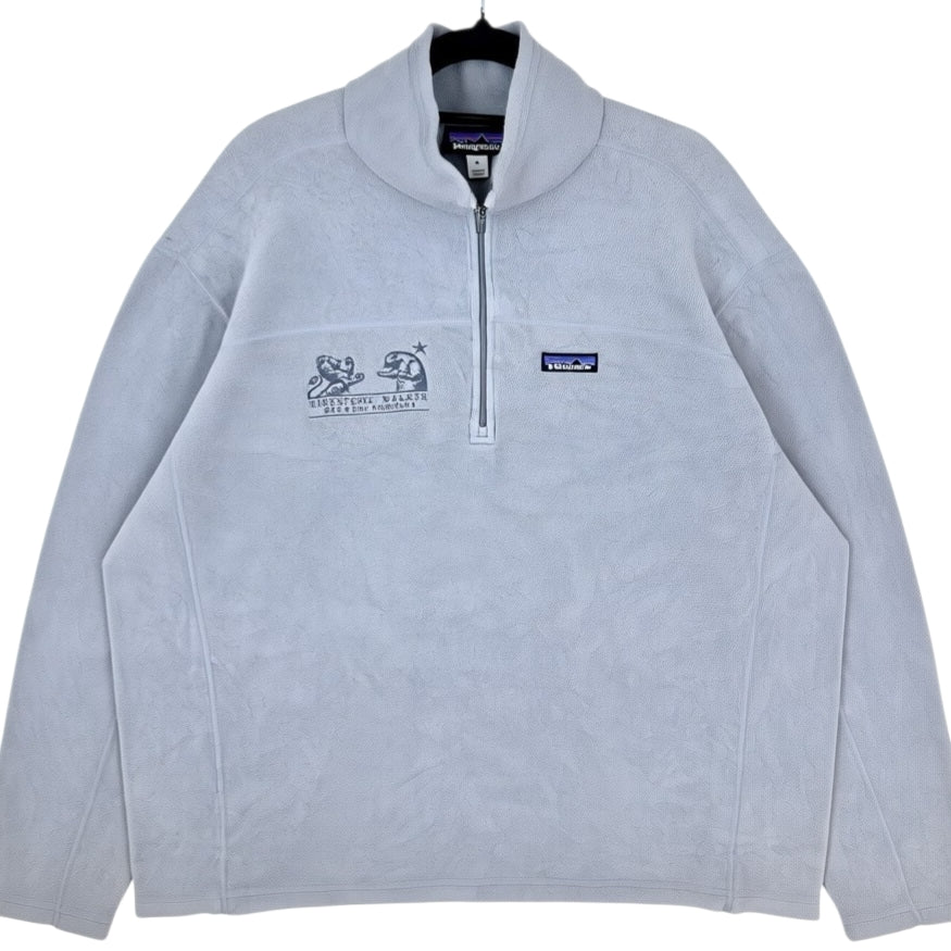 Patagonia Grey Light Quarter Zip Fleece Zip Jumper Size XL