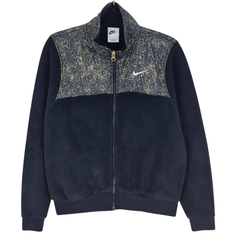 Nike Womens Black & Gold Fleece Zip Jumper Size S
