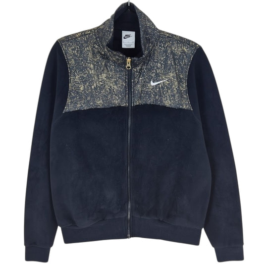 Nike Womens Black & Gold Fleece Zip Jumper Size S